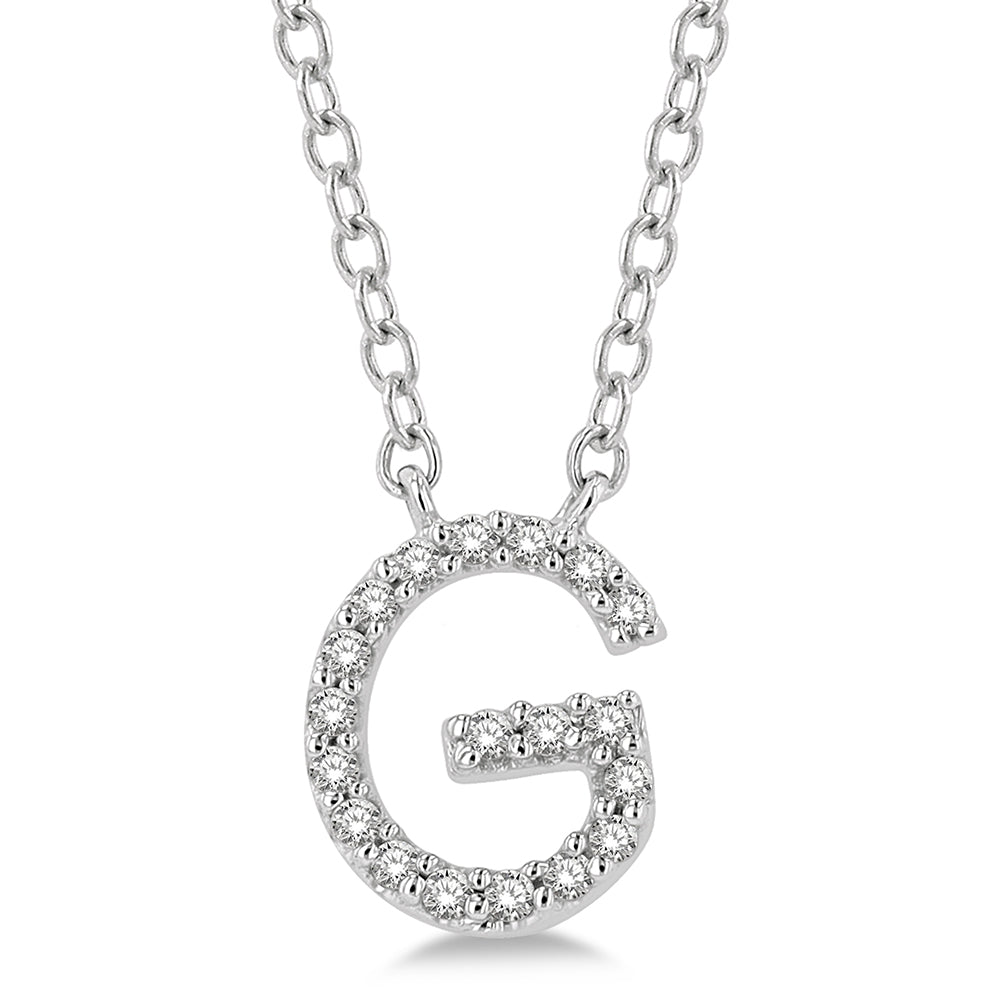 White Gold Initial Necklace