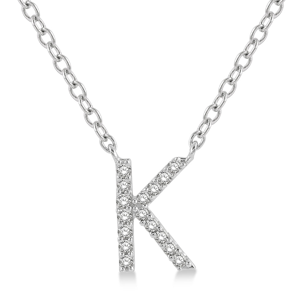 White Gold Initial Necklace
