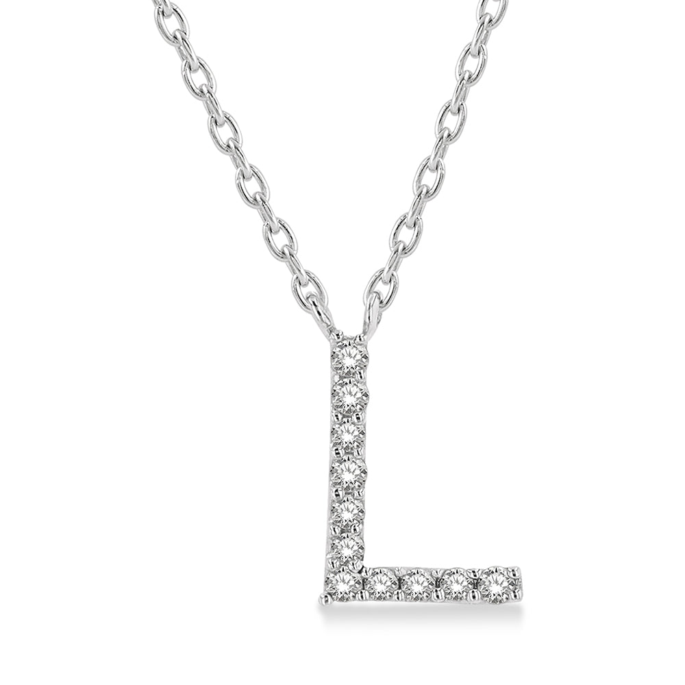 White Gold Initial Necklace