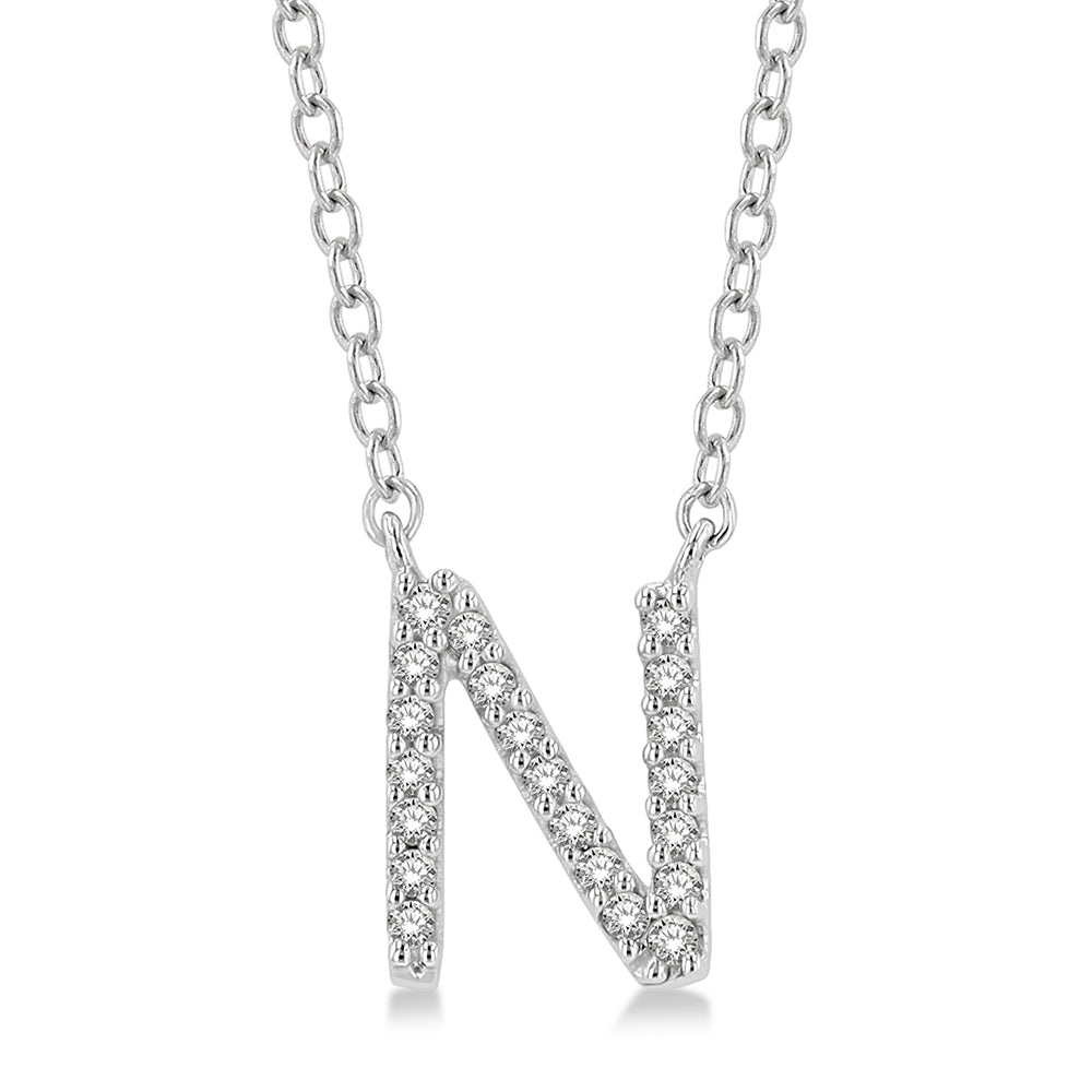 White Gold Initial Necklace