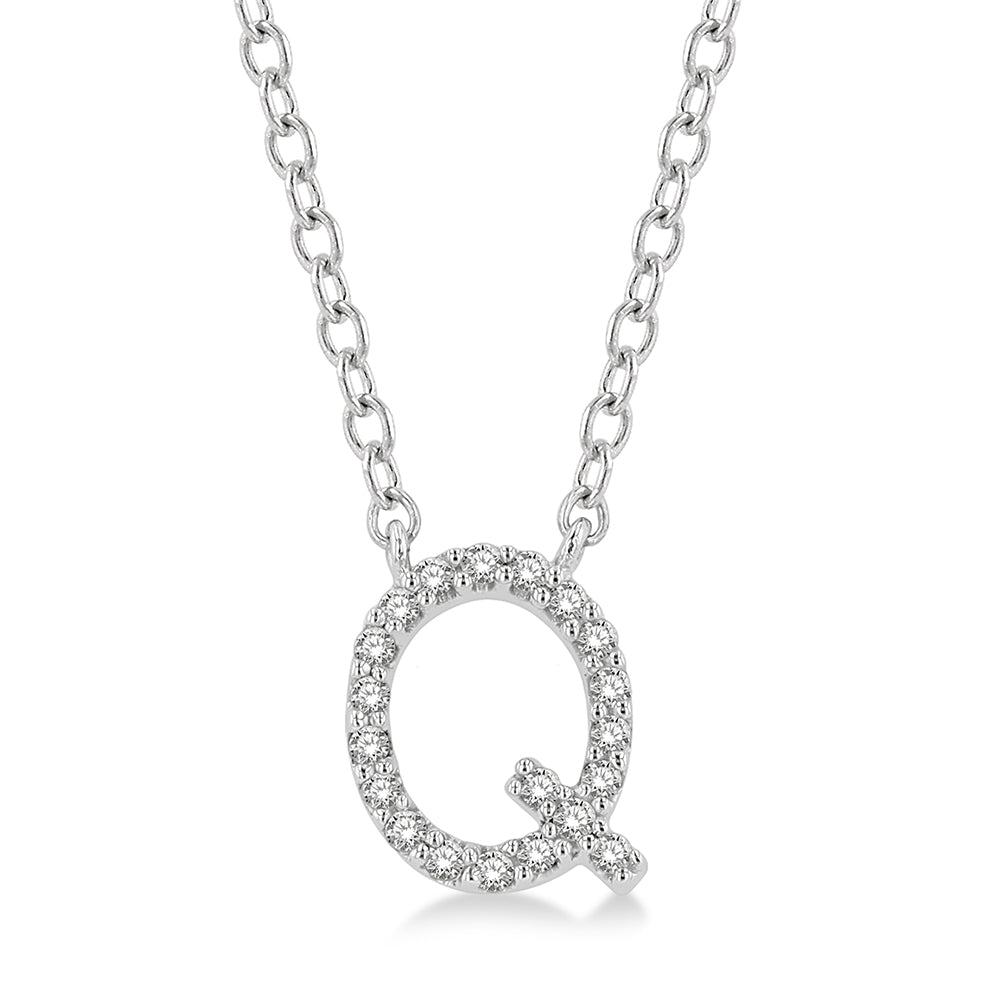 White Gold Initial Necklace