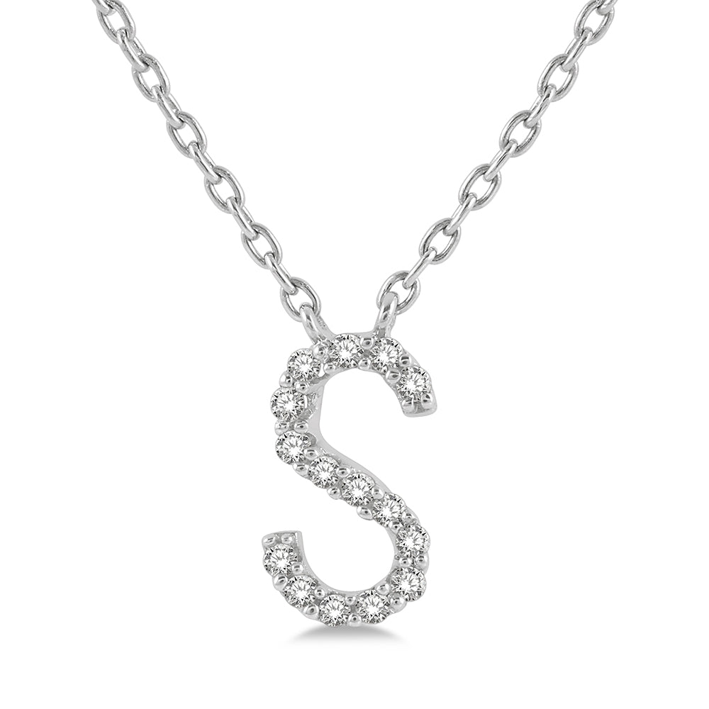 White Gold Initial Necklace