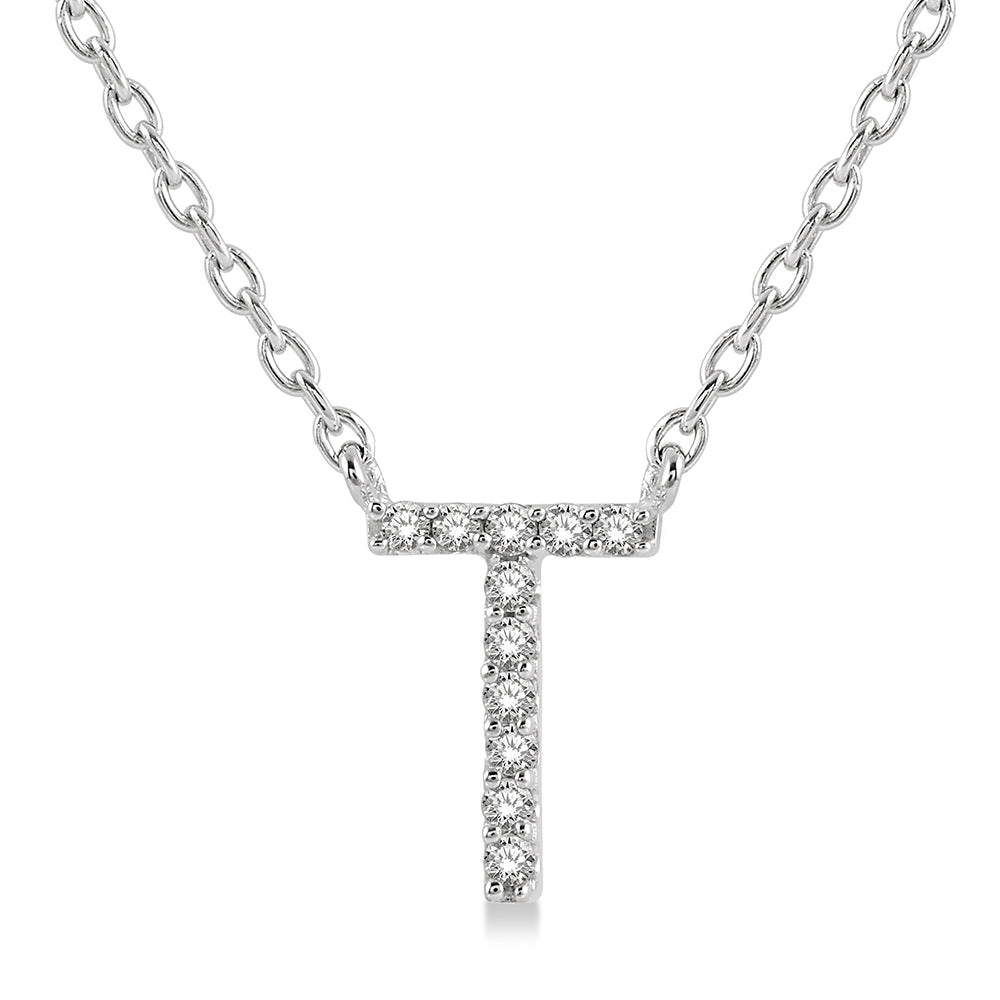 White Gold Initial Necklace