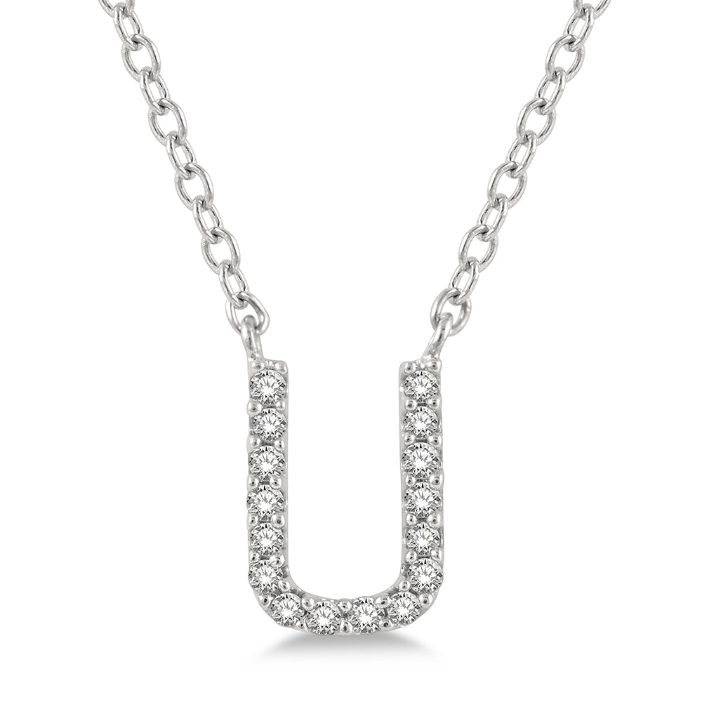White Gold Initial Necklace