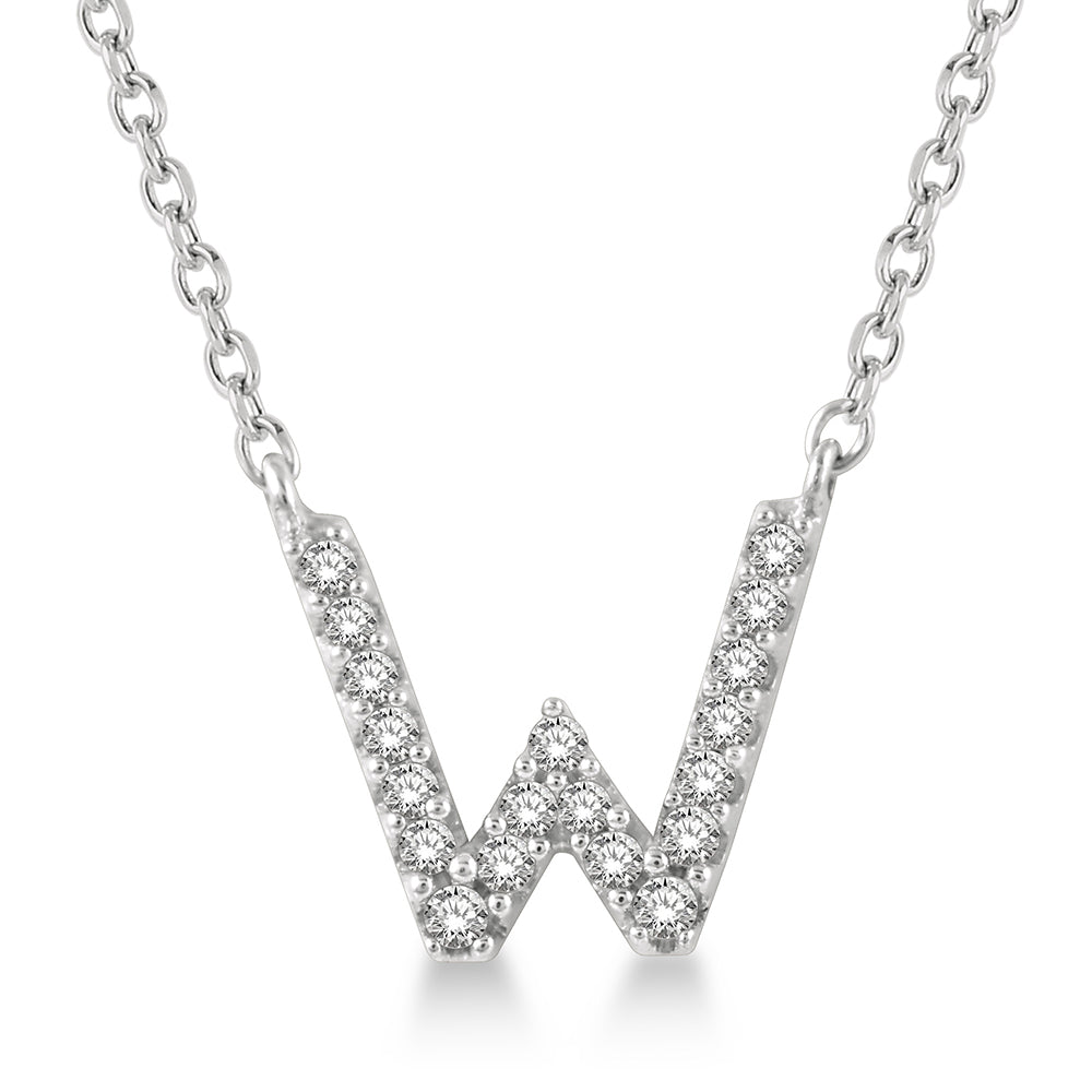 White Gold Initial Necklace