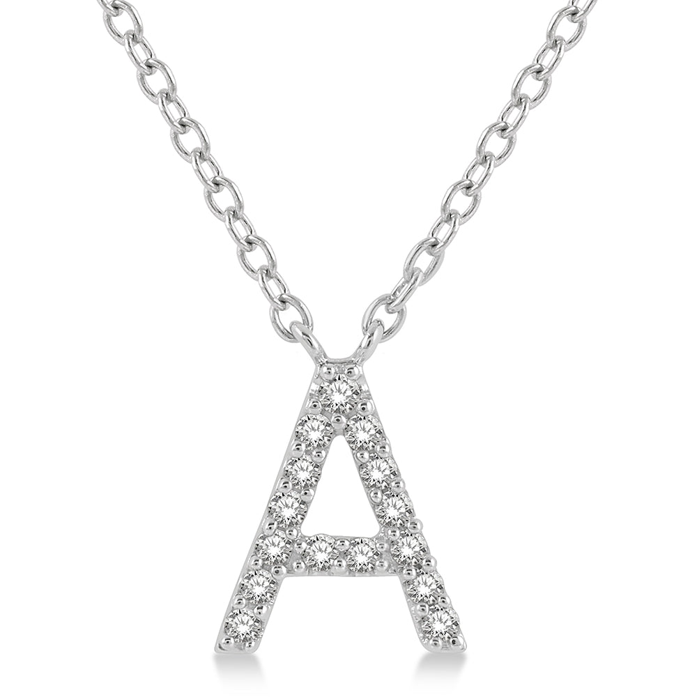 White Gold Initial Necklace