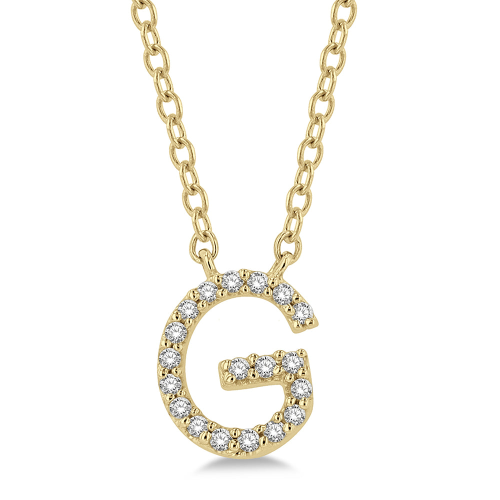 Yellow Gold Initial Necklace