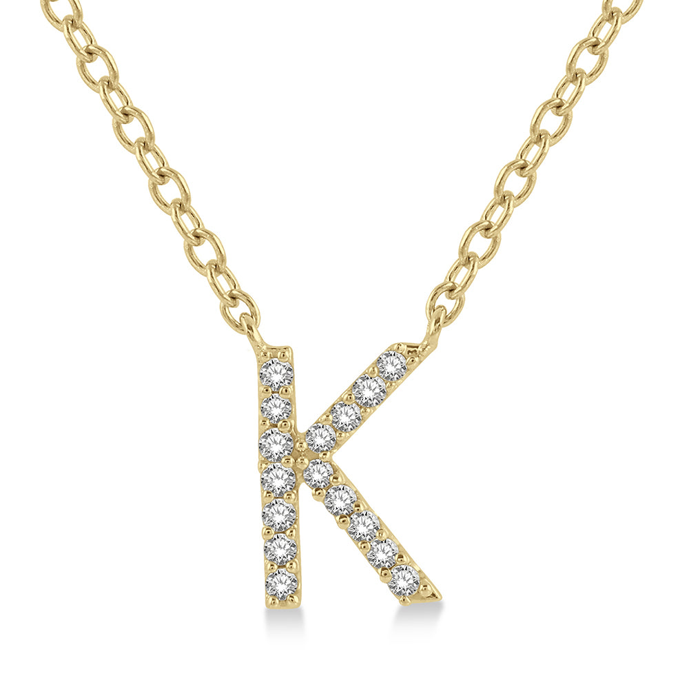Yellow Gold Initial Necklace