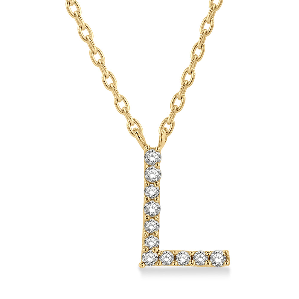 Yellow Gold Initial Necklace