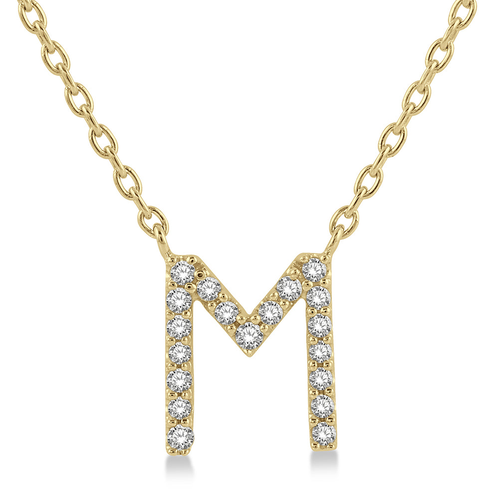 Yellow Gold Initial Necklace