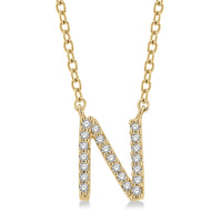 Yellow Gold Initial Necklace