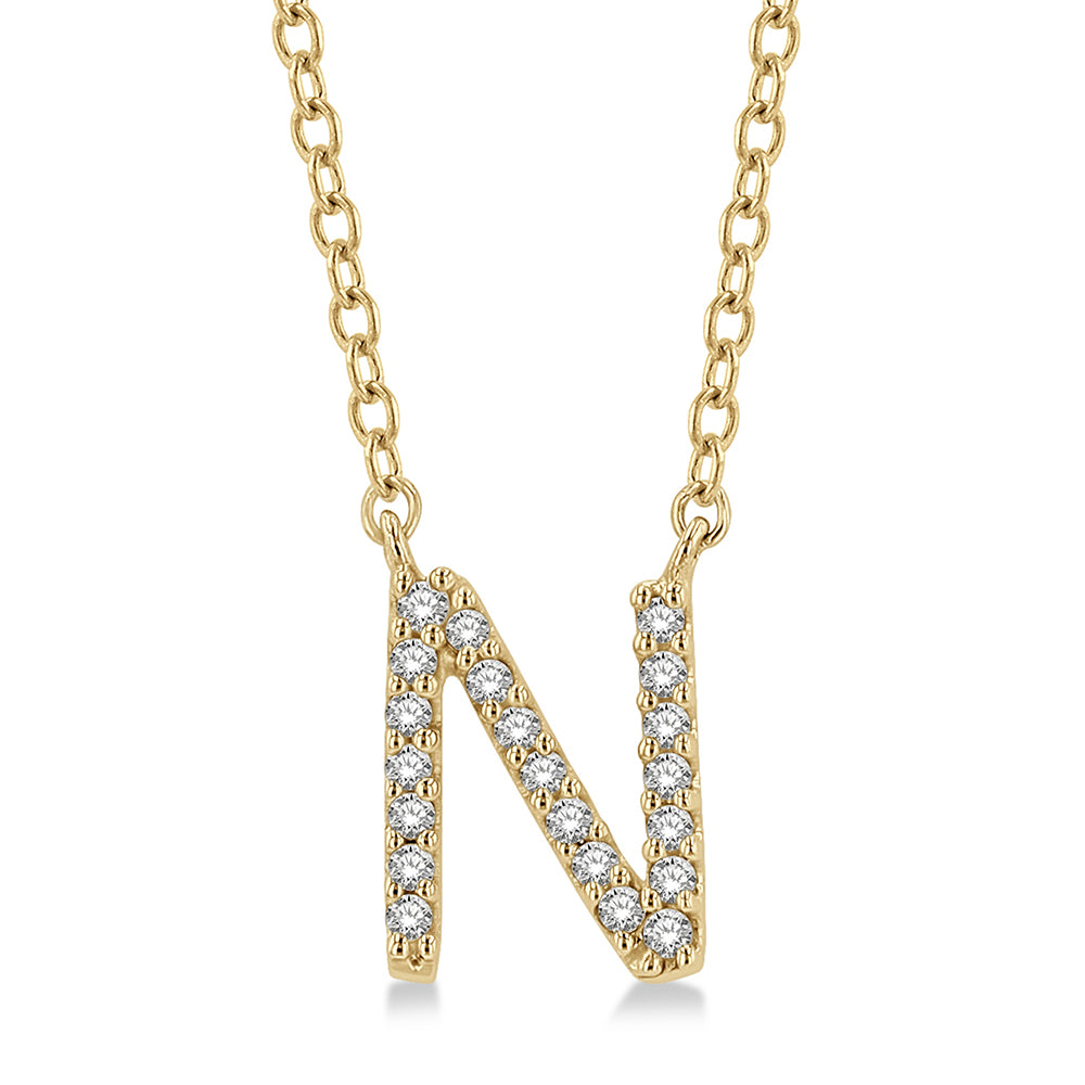 Yellow Gold Initial Necklace