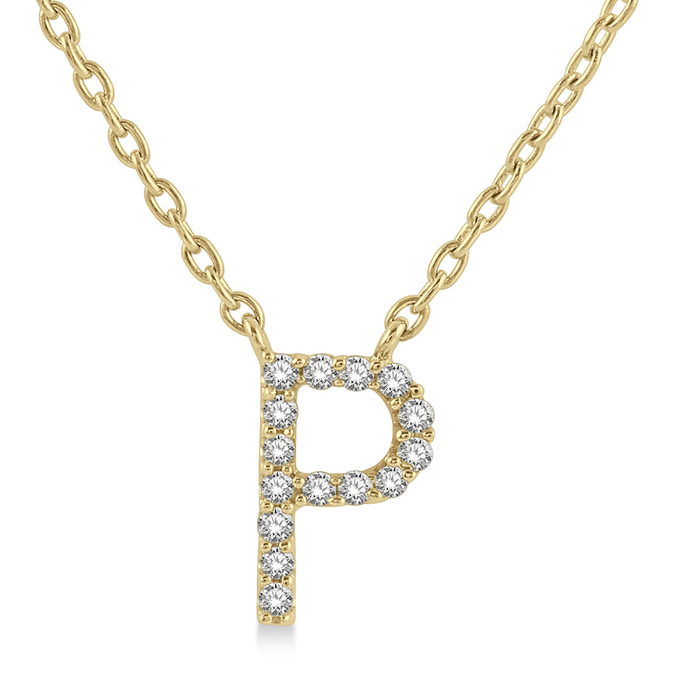 Yellow Gold Initial Necklace