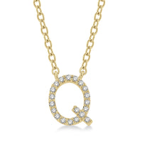 Yellow Gold Initial Necklace
