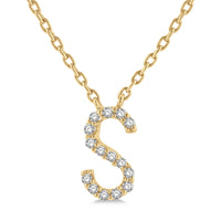 Yellow Gold Initial Necklace