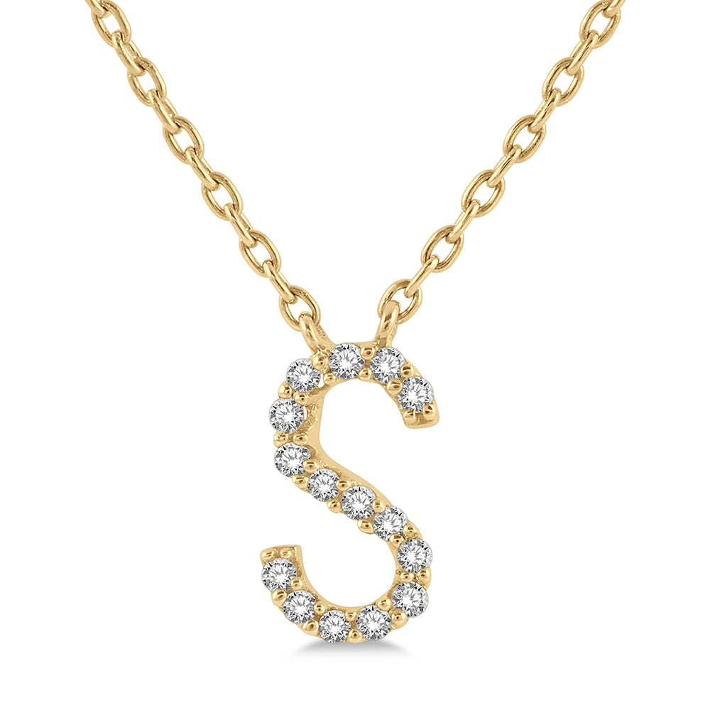 Yellow Gold Initial Necklace