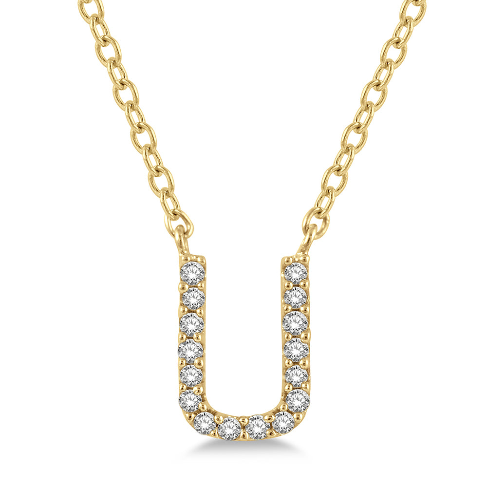 Yellow Gold Initial Necklace