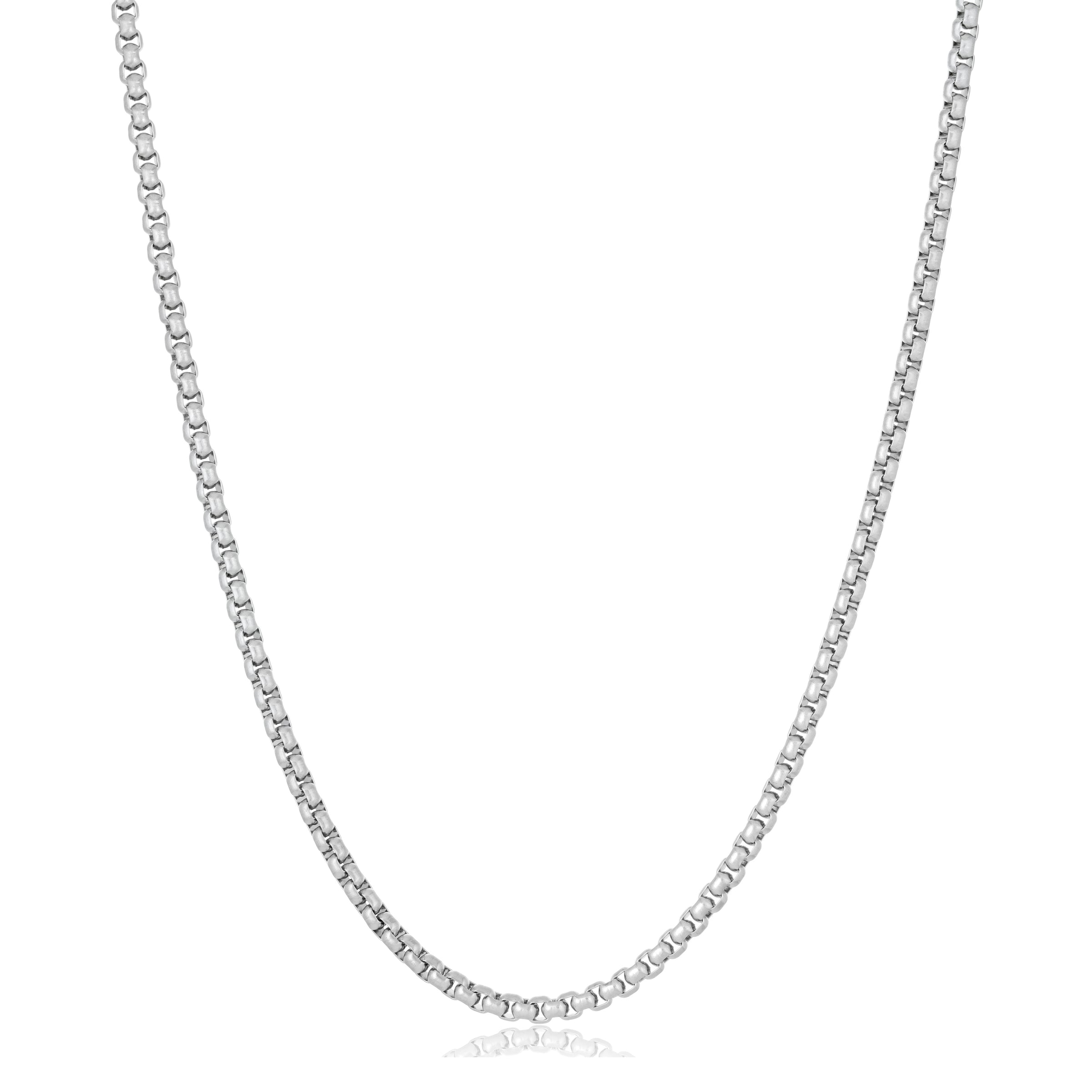 24" 4MM Stainless Steel Square Rolo Chain