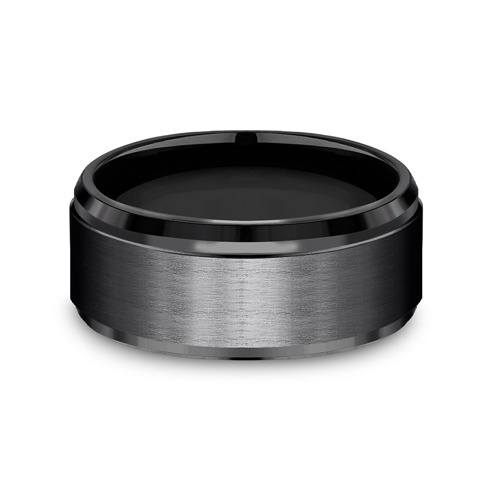 Benchmark® Satin Finish Black Titanium Men's Band