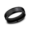 Benchmark® Beveled Edge Black Titanium Men's Band