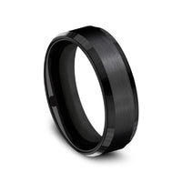 Benchmark® Beveled Edge Black Titanium Men's Band