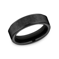 Benchmark® Wave Finish Black Titanium Men's Band