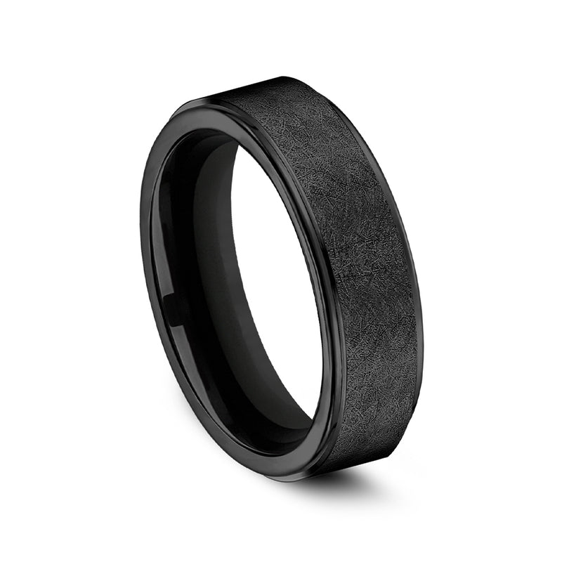 Benchmark® Wave Finish Black Titanium Men's Band