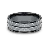 Benchmark® Striped Hammer Finish Men's Band