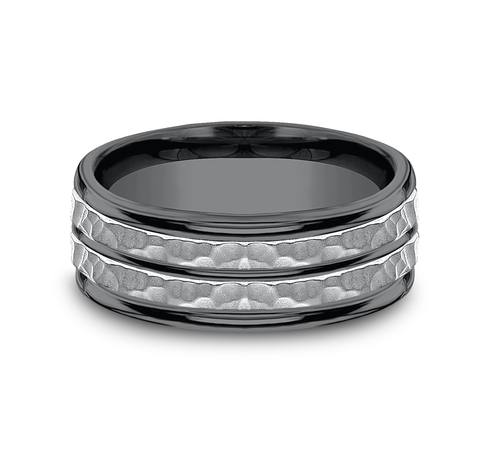 Benchmark® Striped Hammer Finish Men's Band