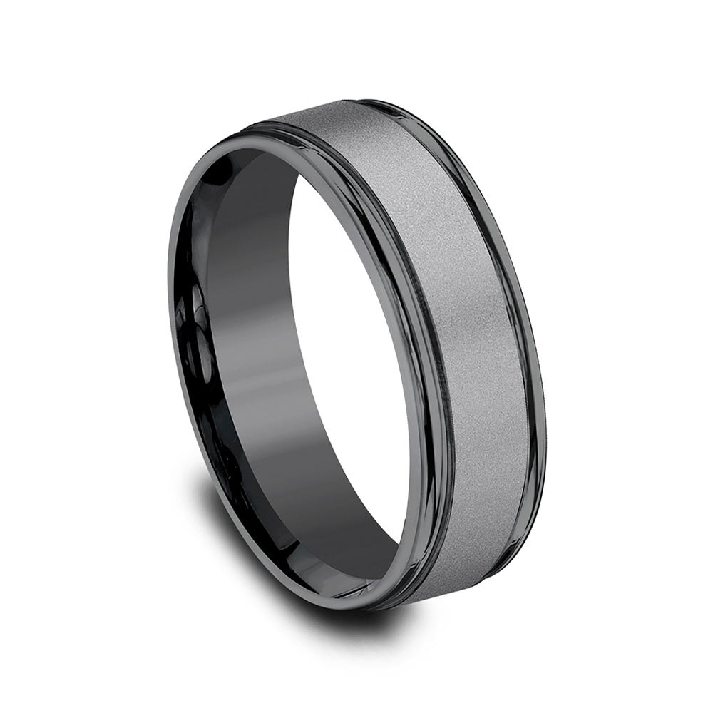 Benchmark® Satin Finish Black Tantalum Men's Band