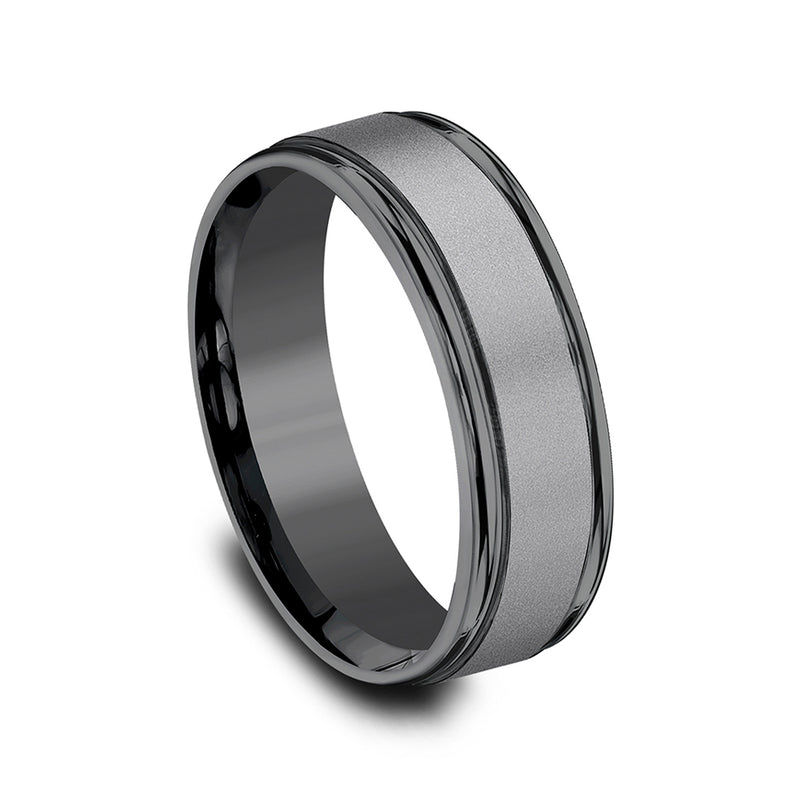 Benchmark® Satin Finish Black Tantalum Men's Band