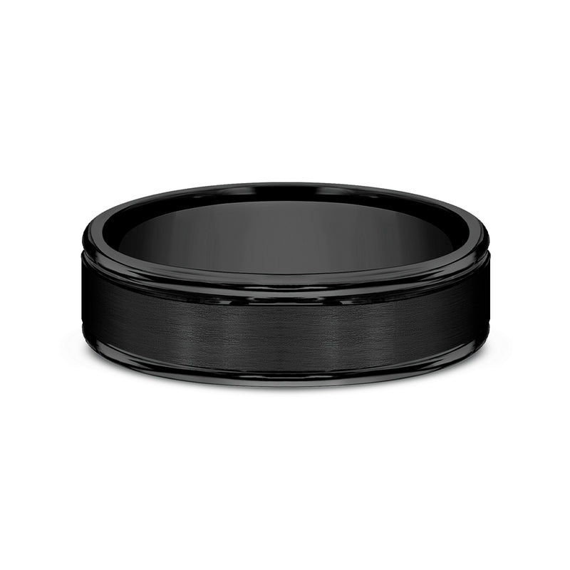 Benchmark® Satin Finish Black Titanium Men's Band