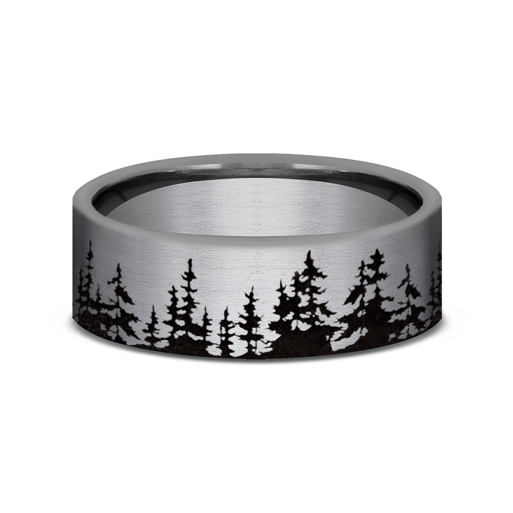 Benchmark® Flat Edge Tree Line Silhouette Men's Band