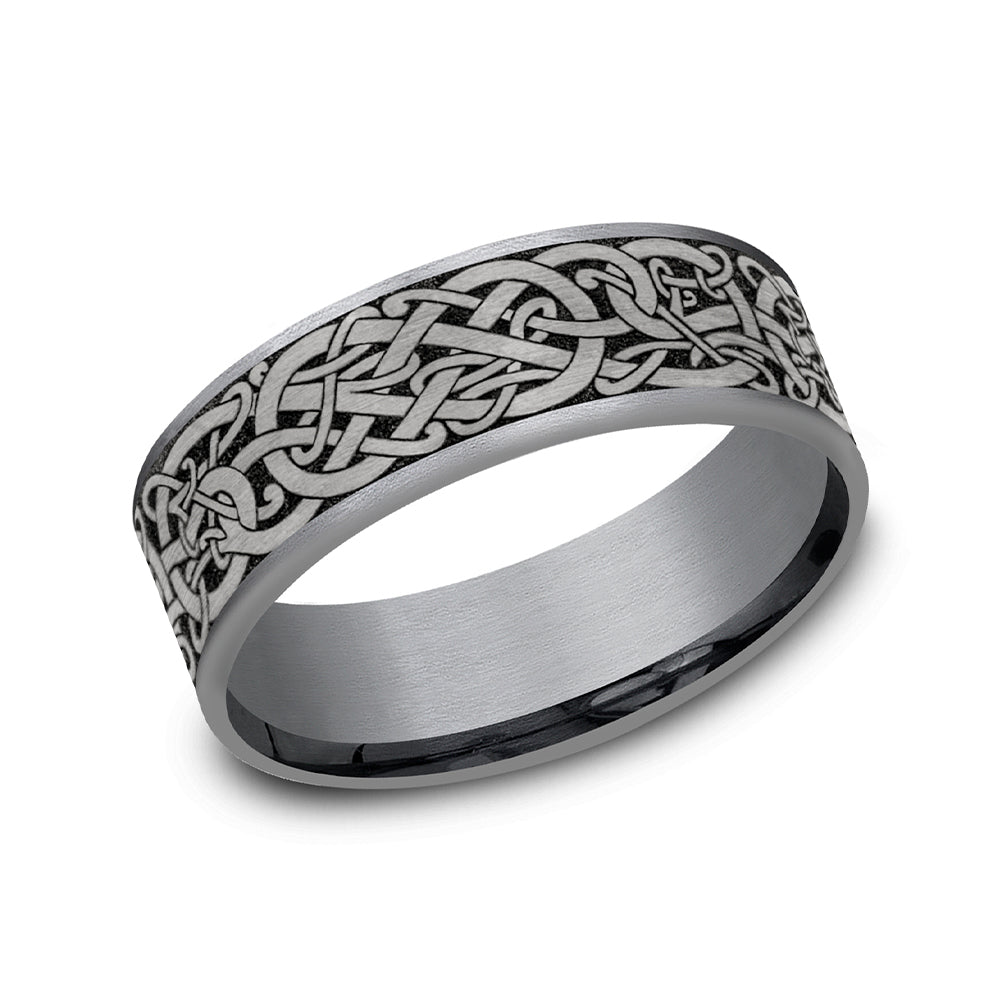 Benchmark® Viking Knot Grey Tantalum Men's Band