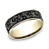 Benchmark® Golden Midnight Scroll Titanium Band