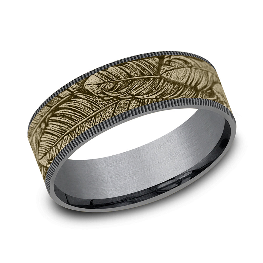 Benchmark® Bird Feather Tantalum Men's Band