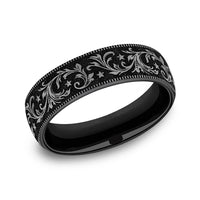 Benchmark® Midnight Scroll Titanium Band