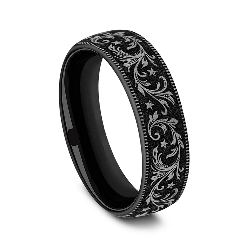 Benchmark® Midnight Scroll Titanium Band