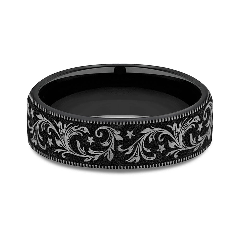 Benchmark® Midnight Scroll Titanium Band