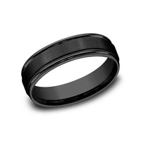 Benchmark® Satin Finish Black Titanium Men's Band
