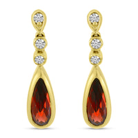 Crimson Teardrop Diamond Earrings