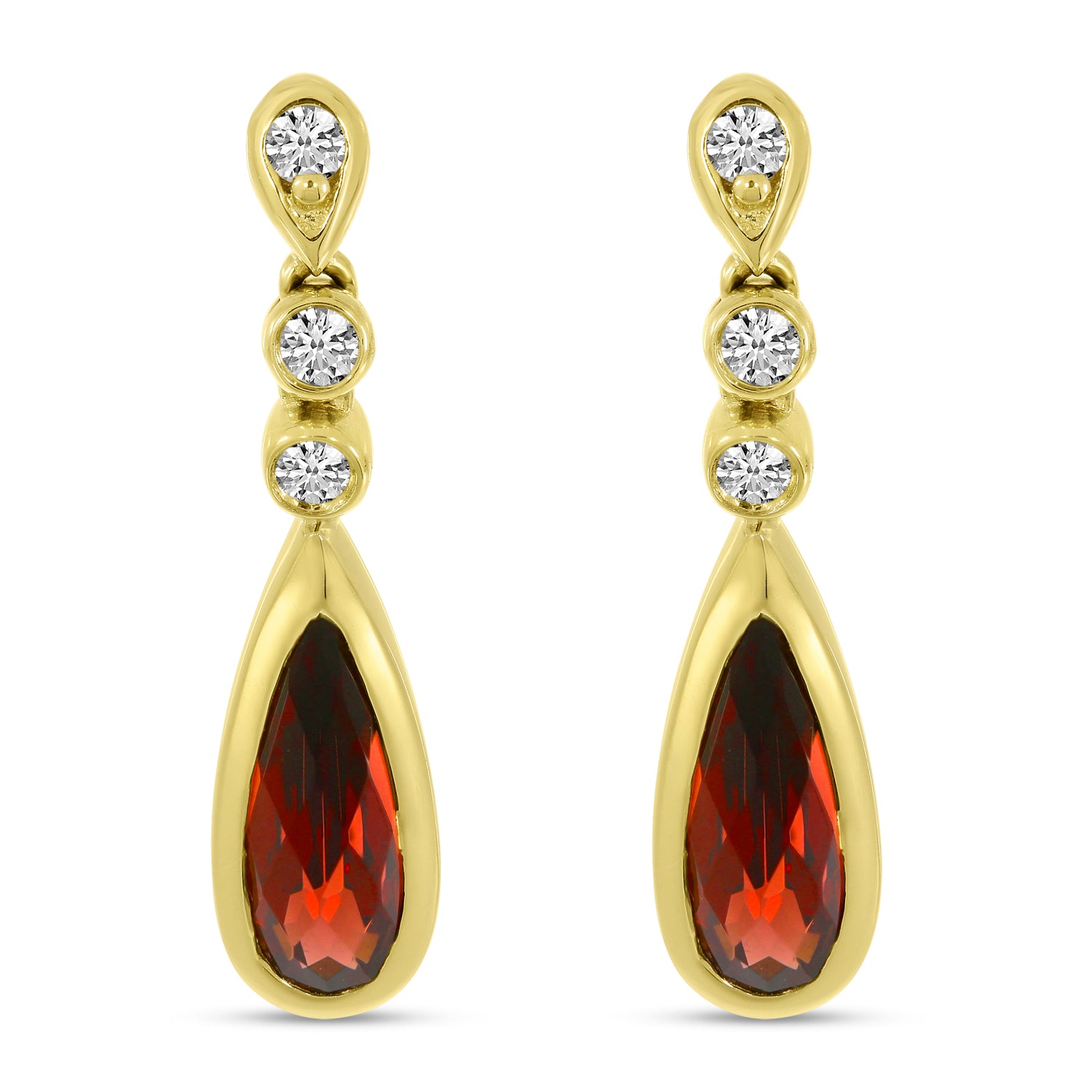 Crimson Teardrop Diamond Earrings