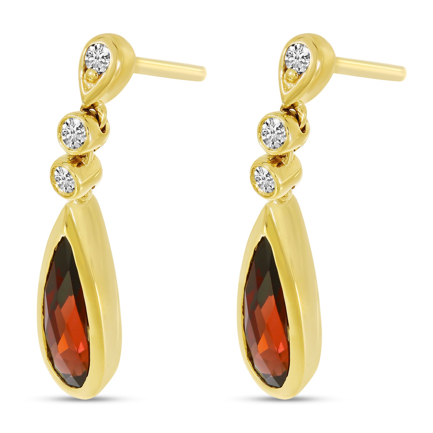 Crimson Teardrop Diamond Earrings