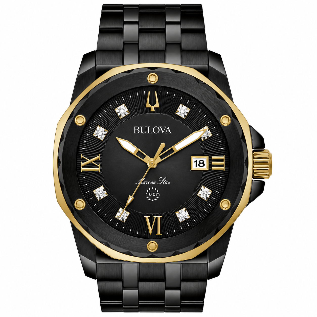 Bulova Black Sunray Marine Star Series A Men's Watch
