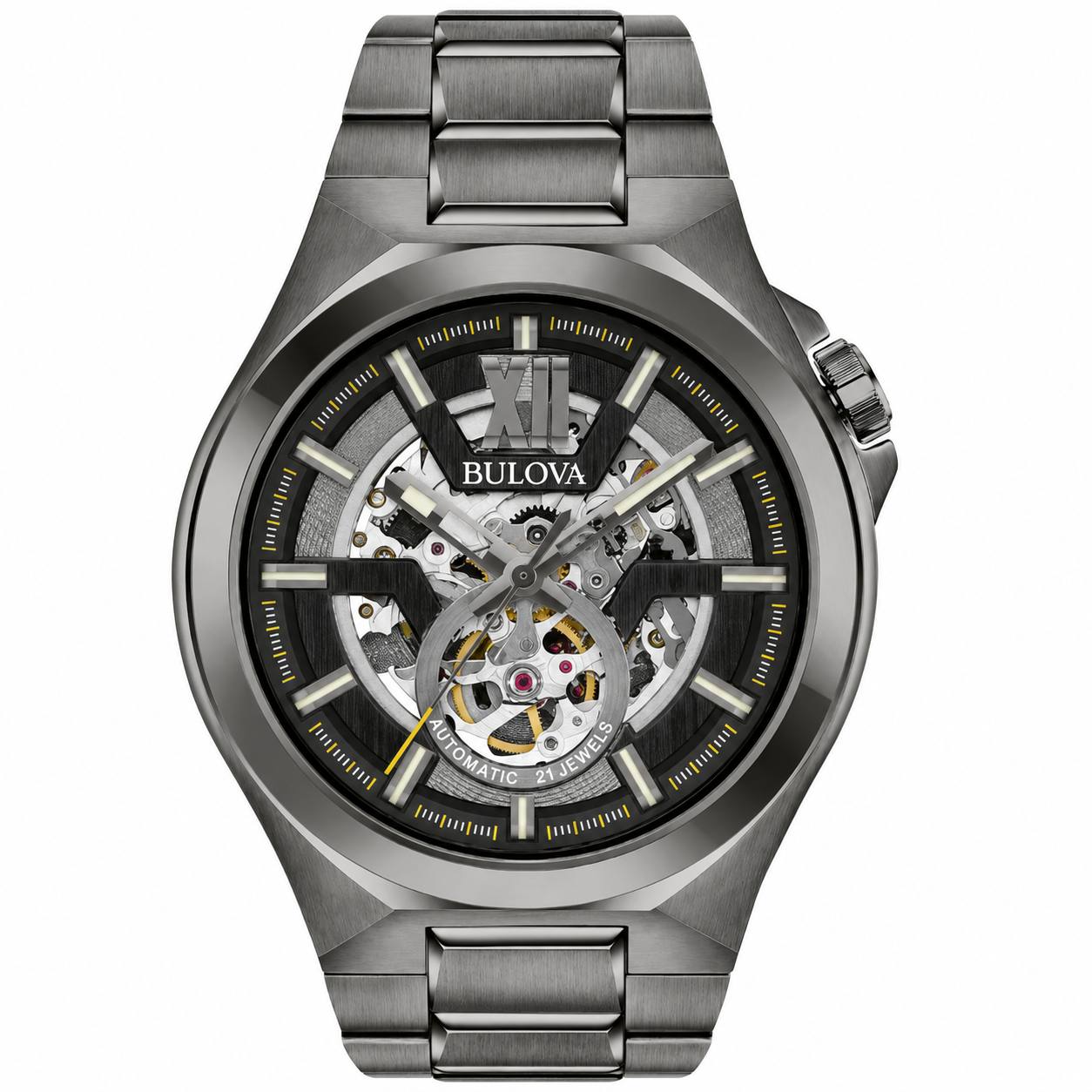 Bulova Grey Skeleton Movement Maquina Men's Watch