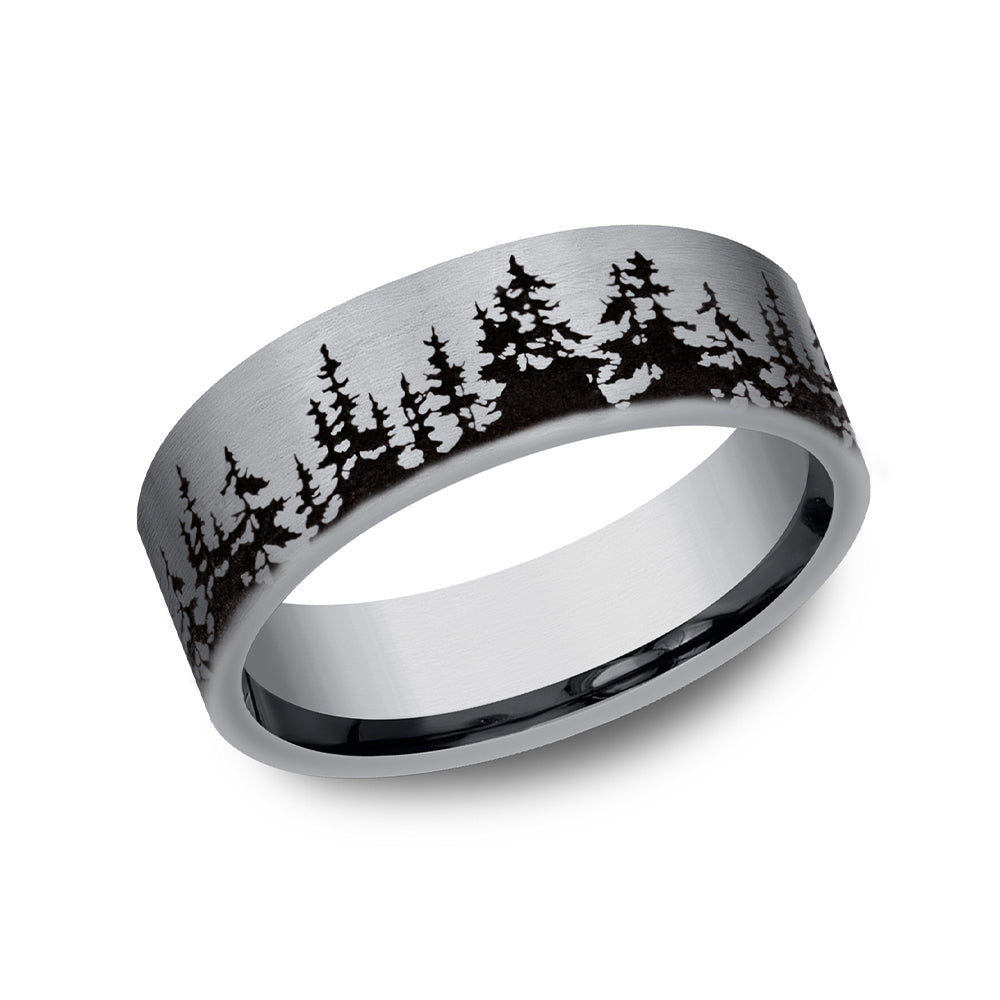 Benchmark® Flat Edge Tree Line Silhouette Men's Band