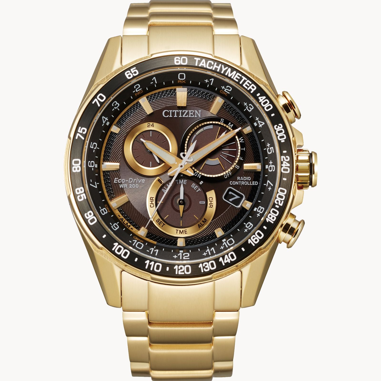 Citizen® PCAT Gold Chronograph Atomic Timekeeping Men's Watch
