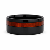 Heavy Stone® Blood Wood Pinstripe Ceramic Men's Band