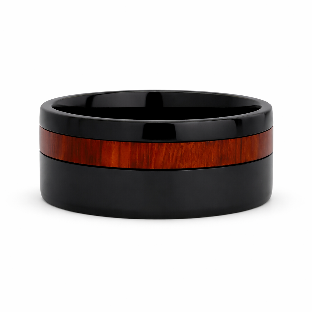 Heavy Stone® Blood Wood Pinstripe Ceramic Men's Band
