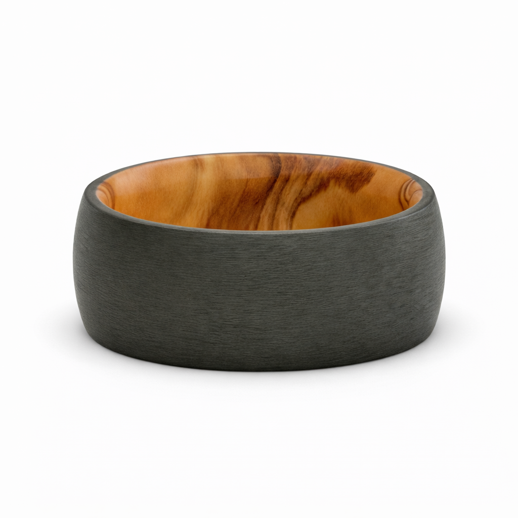 Heavy Stone® Olive Wood Zirconium Men's Band